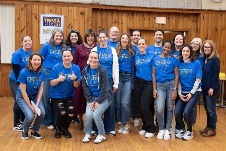 CFEE Board members in their matching blue CFEE t-shirts.ht Fundraiser, 2025.